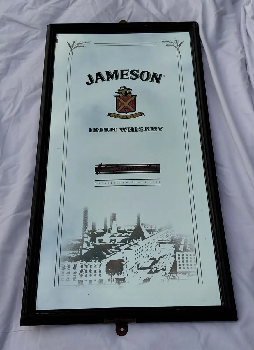 Vintage Jameson Irish Whiskey Mirror – 1970s - Image 1