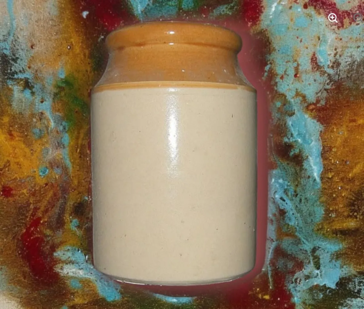 Vintage 9" Two-Tone Stoneware Pot/Crock-Pristine - Image 1