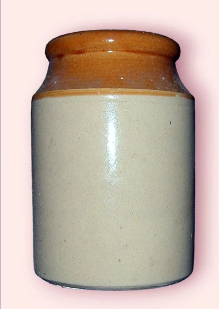 Vintage 9" Two-Tone Stoneware Pot/Crock-Pristine - Image 3