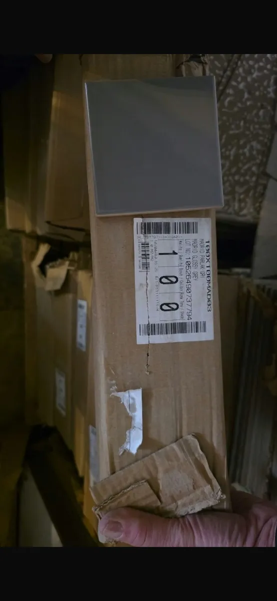 10 Boxes of Square Grey Gloss Wall Tiles - Image 2