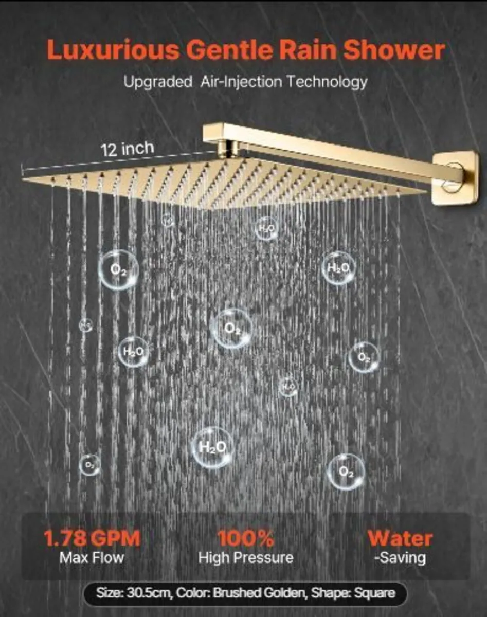 Shower Faucet Set, Rainfall Bathroom Shower - Image 4