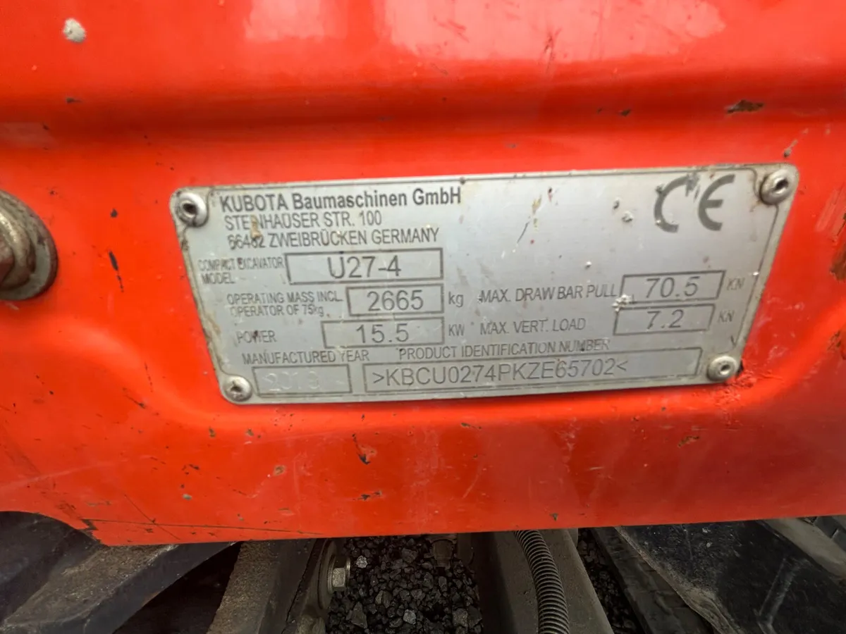 2019 Kubota U27-4 Digger - Image 2