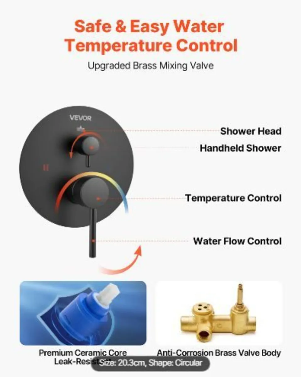 Shower Faucet Set, Rainfall Bathroom - Image 2