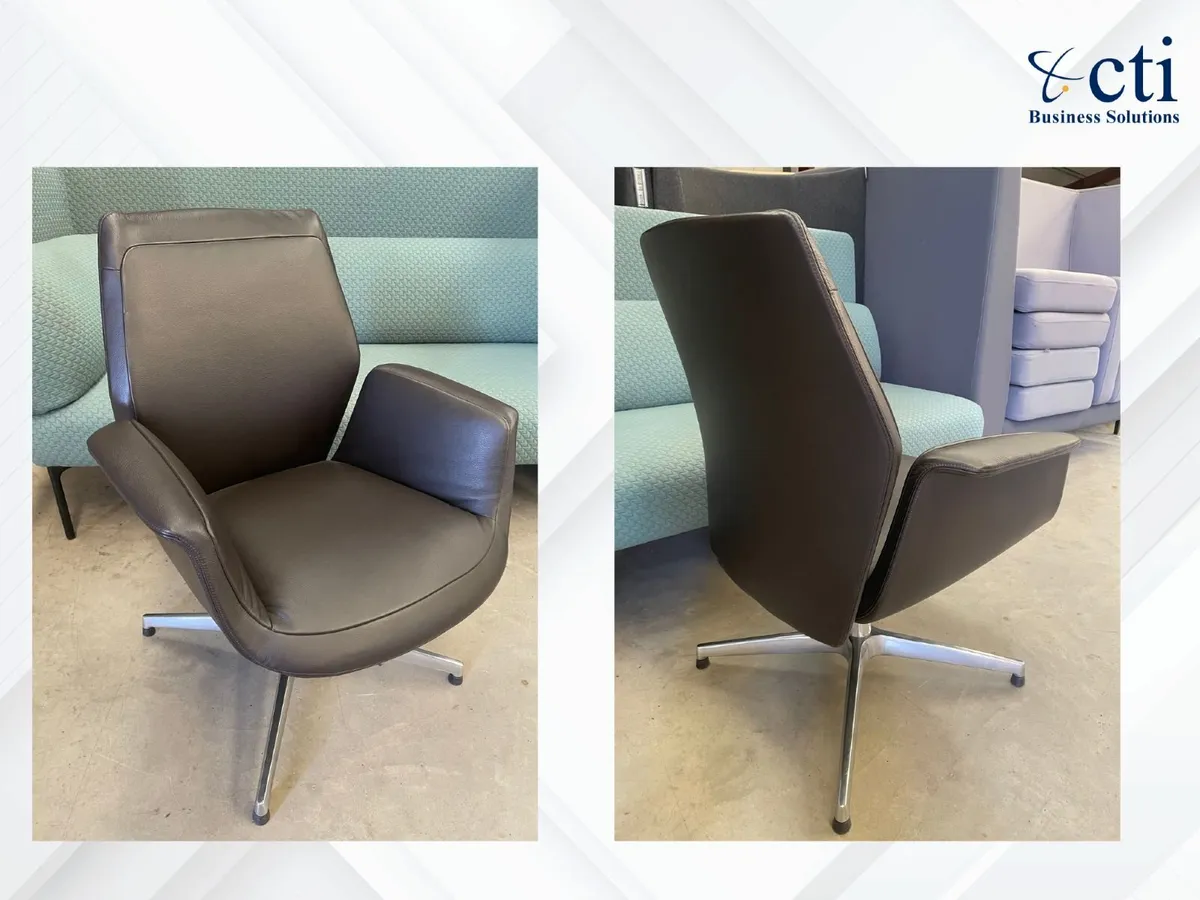 2x Leather Poltrono Frau Downtown Visitor Armchair - Image 1