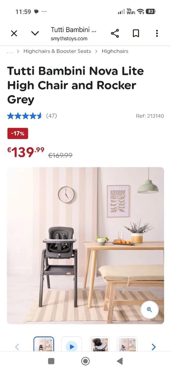 High chair and rocker. - Image 1
