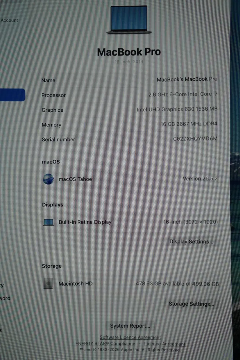 MacBook Pro 16" 2019 i7-9750H | 16GB | 512GB | 4GB - Image 2