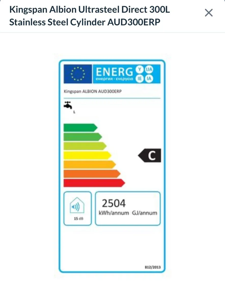 300L UNVENTED S/STEEL CYLINDER C.W 2 IMMERSIONS IN - Image 2