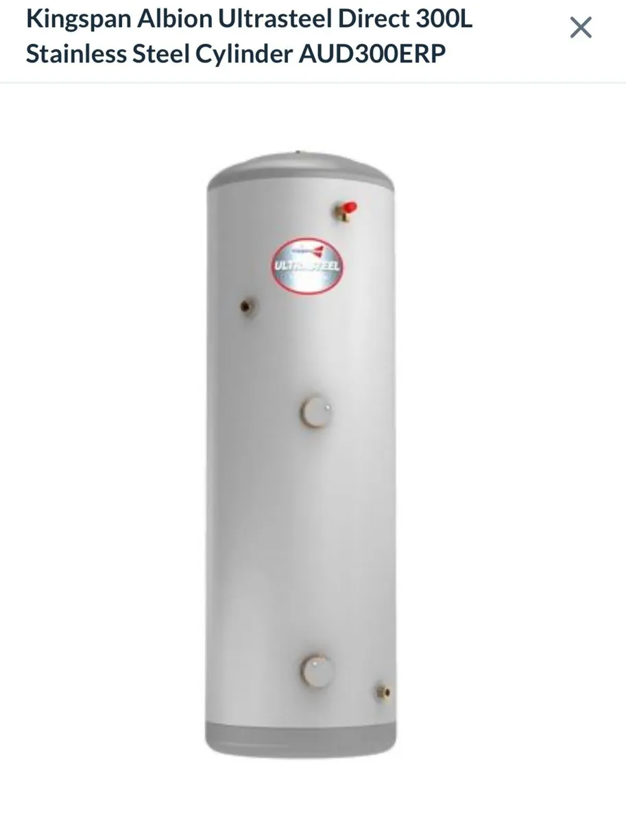 300L UNVENTED S/STEEL CYLINDER C.W 2 IMMERSIONS IN - Image 3