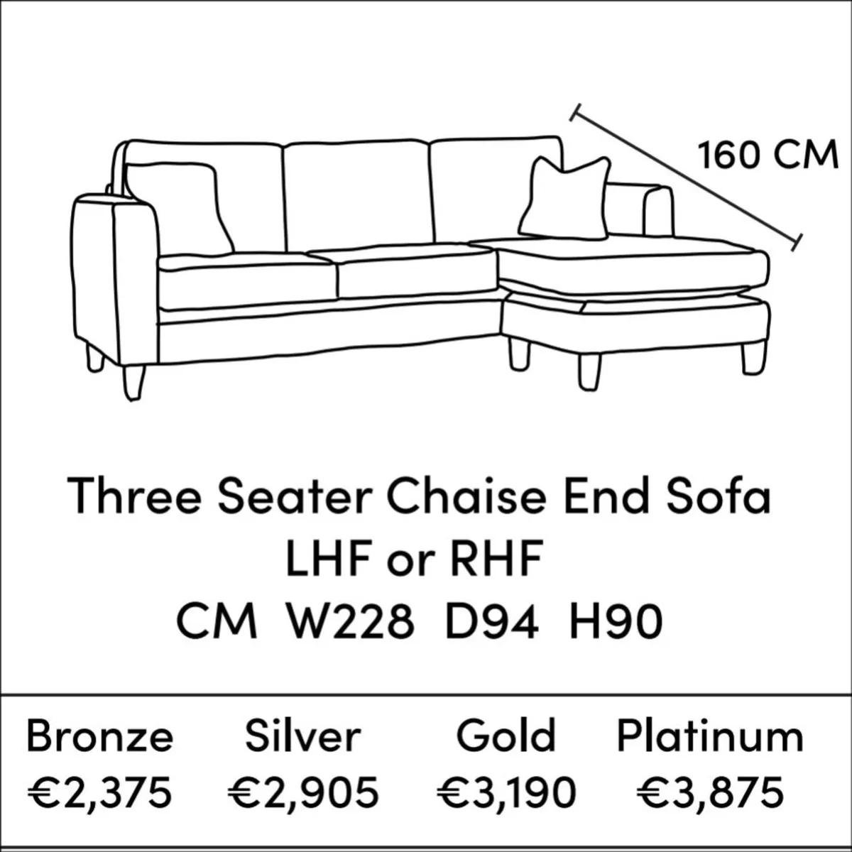Chaise sofa for sale (Finline Furniture - Nolan mo - Image 2