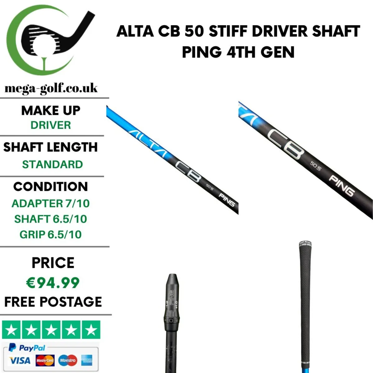 Alta CB 50 Stiff Driver Shaft / Ping 4th Gen - Image 1