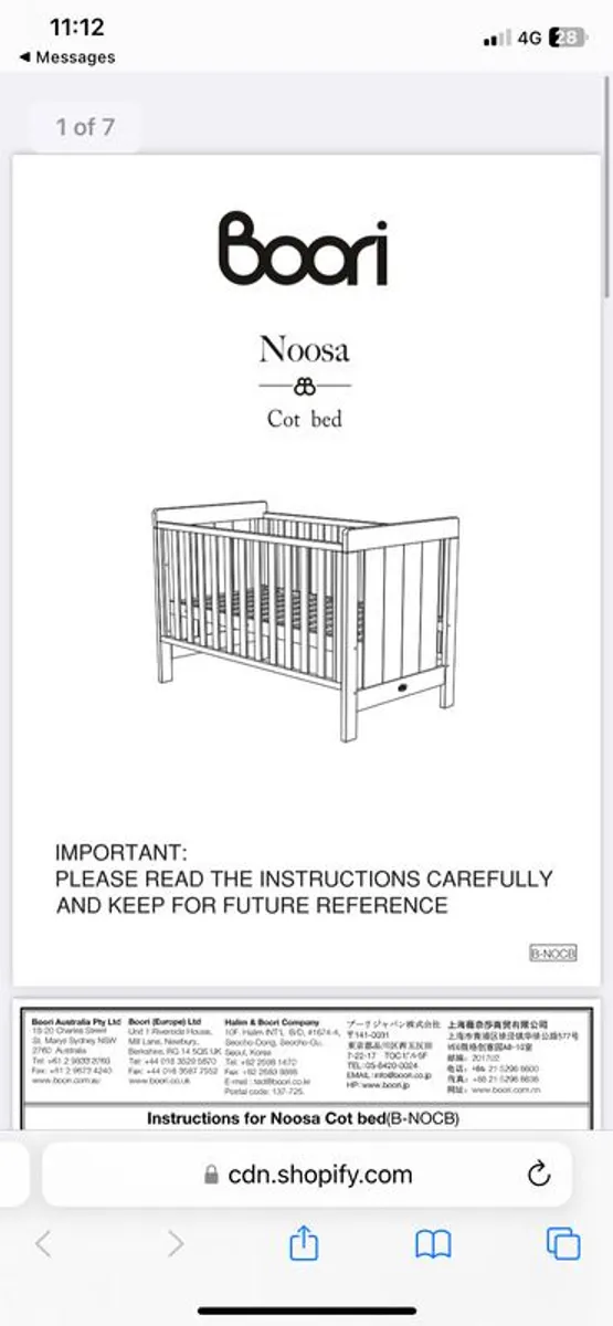 Large cot and toddler bed -boori brand Australia - Image 1