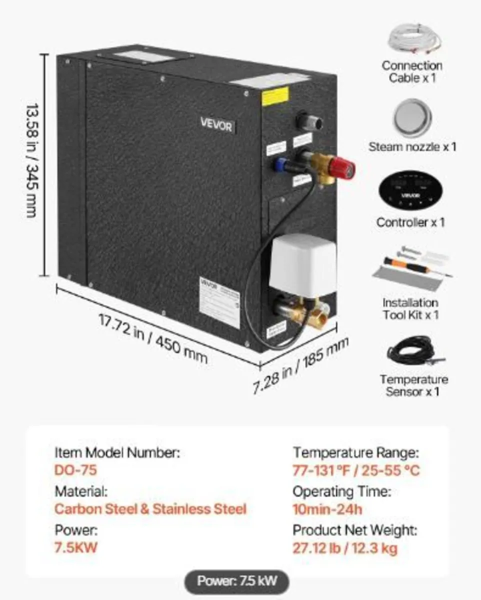 Steam Generator, 7.5 kW Steam Shower - Image 2