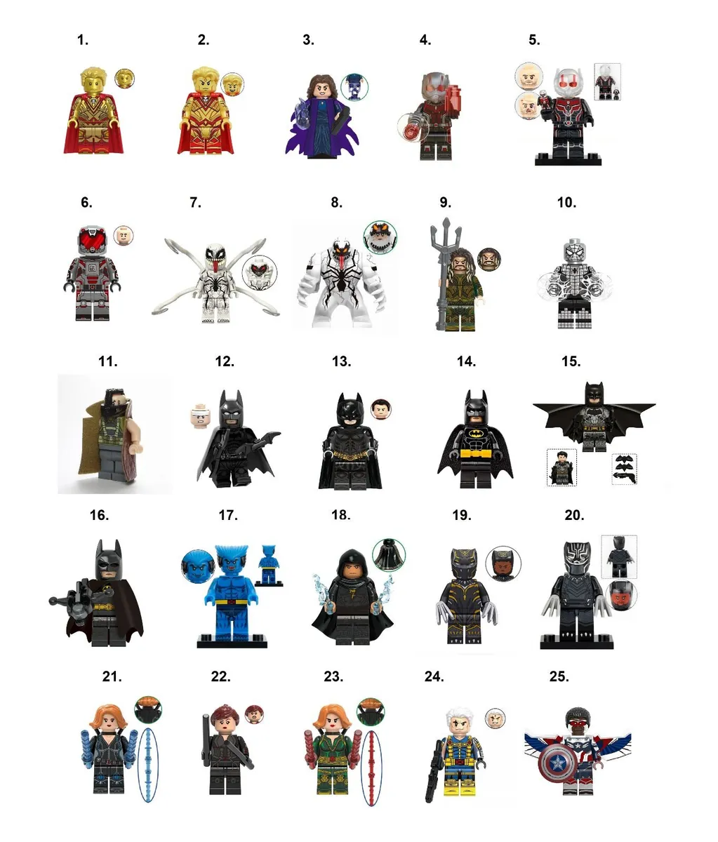 Marvel, DC Minifigures Lego Compatible (A-D) - Image 1