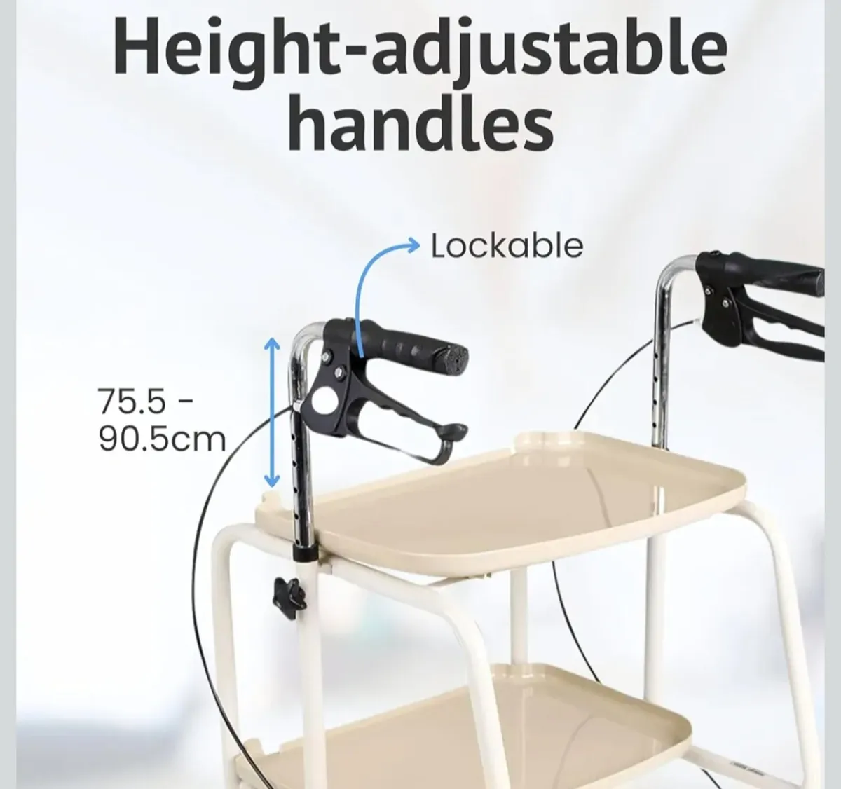 Mobility walker trolley with wheels & brakes - NEW - Image 4
