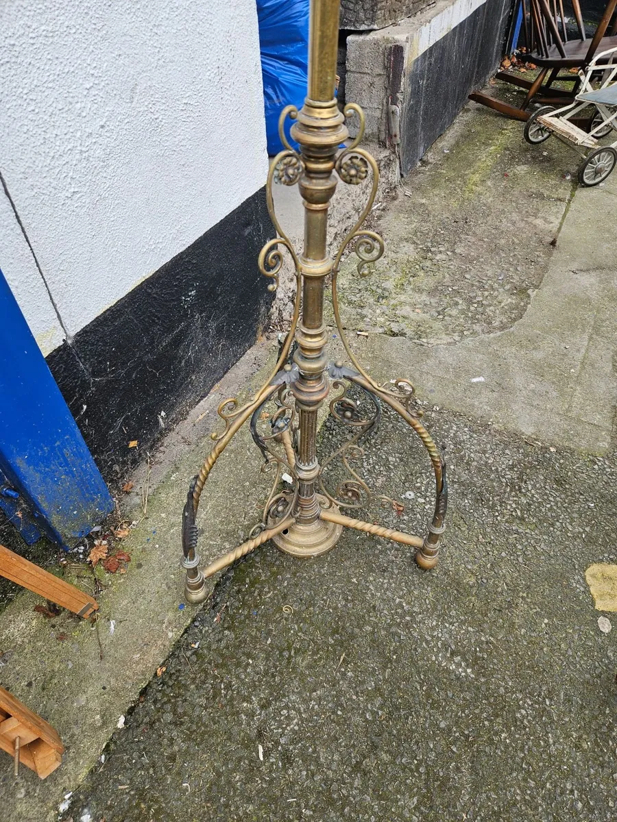 Vintage  Brass Church Light Stand - Image 4