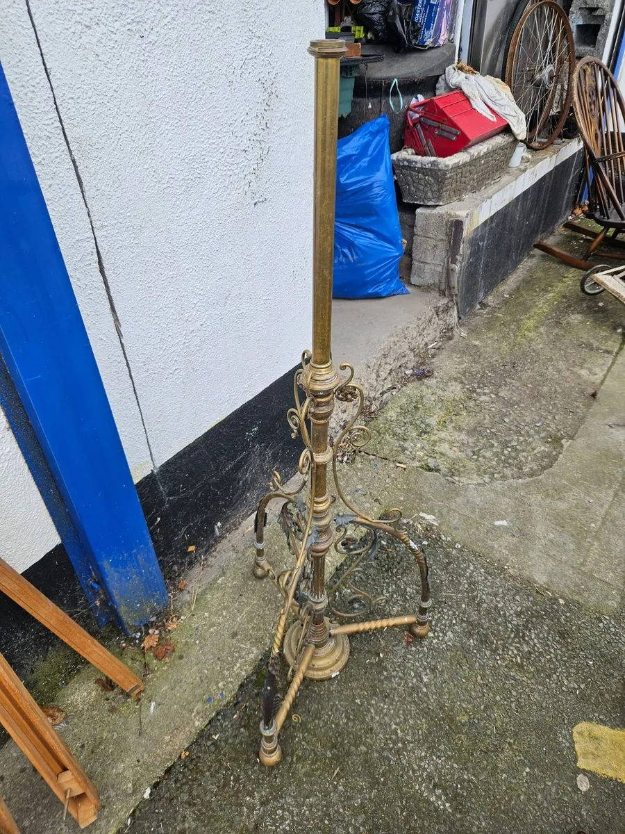 Vintage  Brass Church Light Stand - Image 2