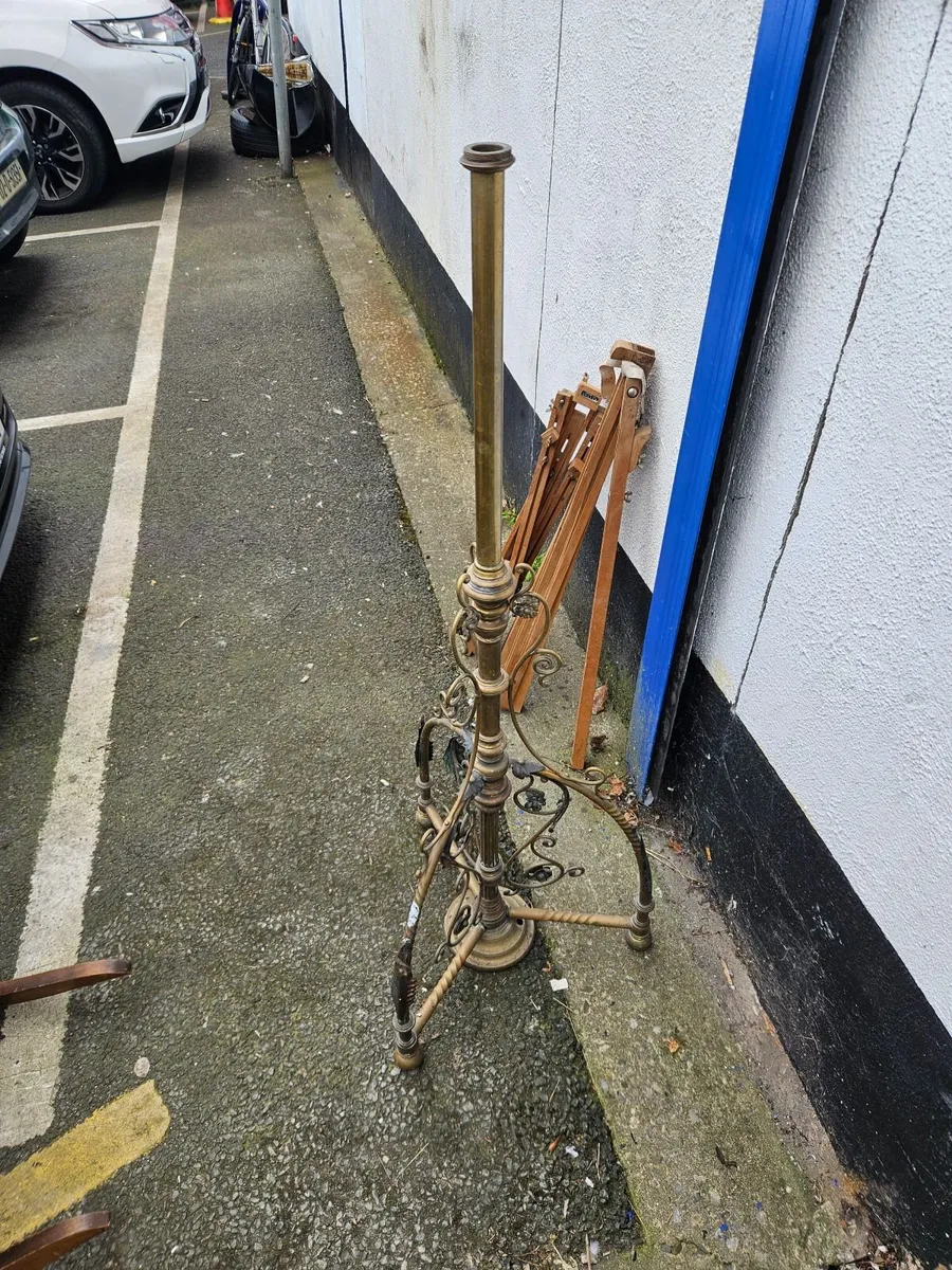 Vintage  Brass Church Light Stand - Image 1