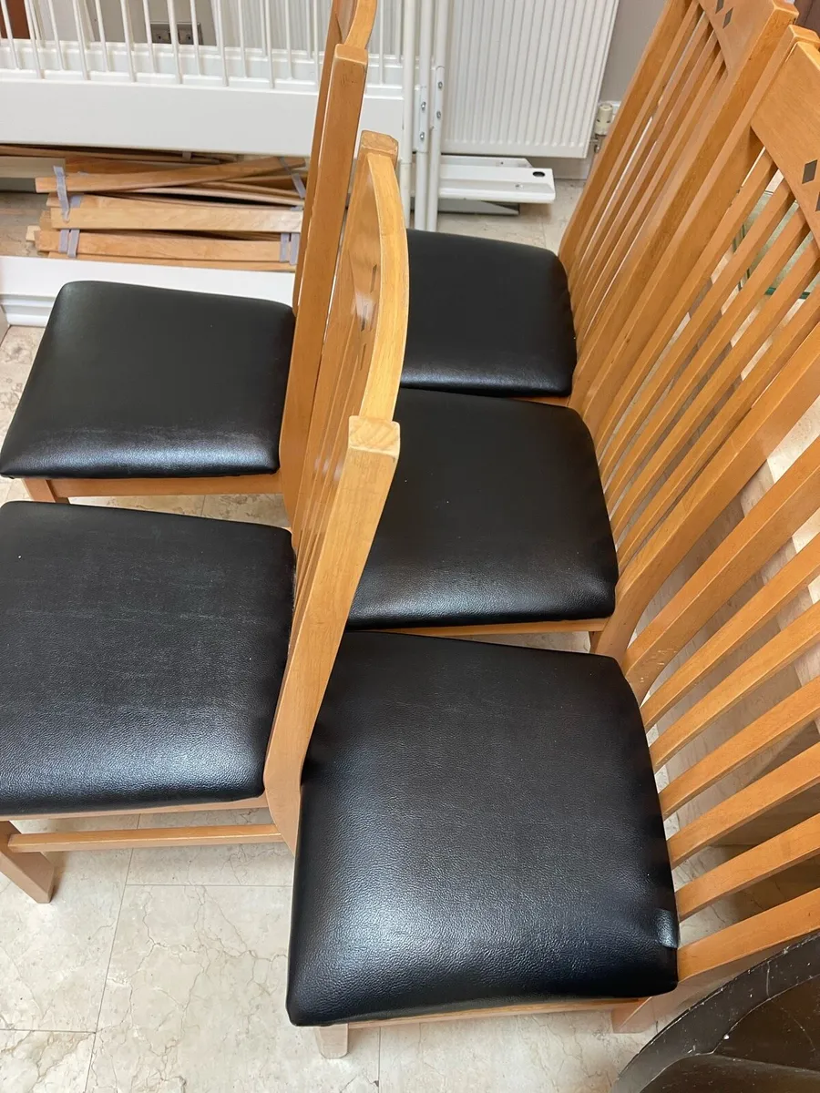 5 x Gorgeous Leather Padded Kitchen Dining Chairs - Image 2