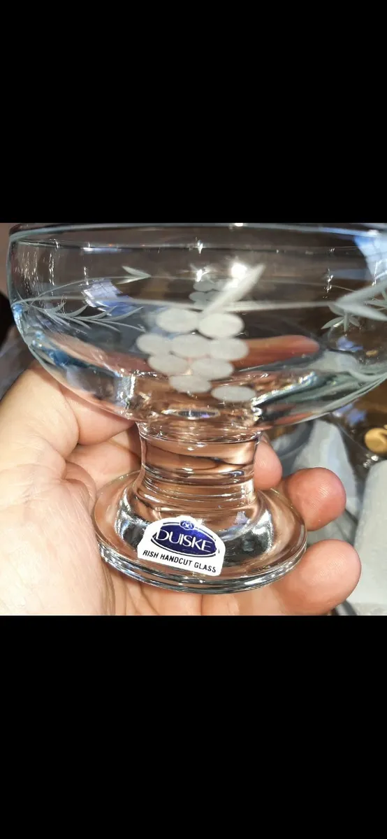 Duiske Irish Handcut Glass Dessert Bowls x 6 - Image 3