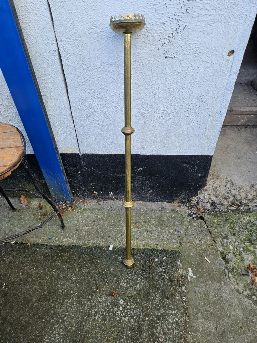 Vintage Brass Church Candle Stick - Image 1