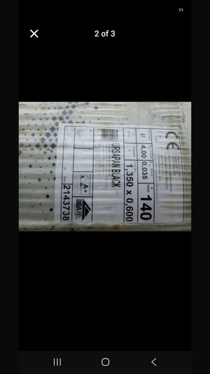 Ursapan Black Insulation 1350mmx600mmx140mm - Image 2