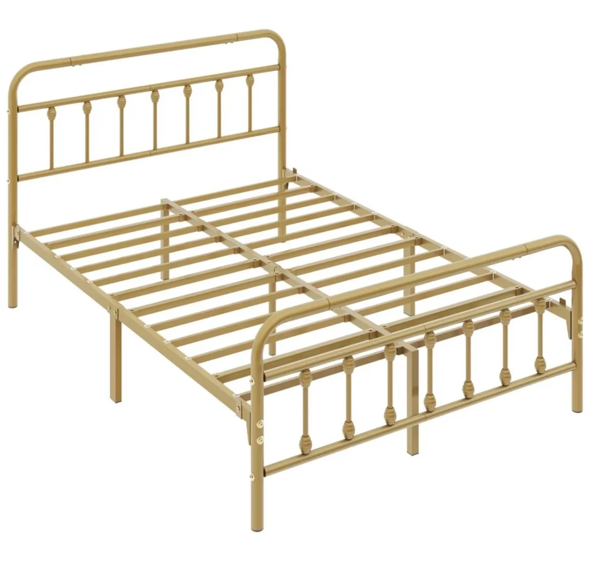Antique gold metal double bed (4’6) frame - Image 2