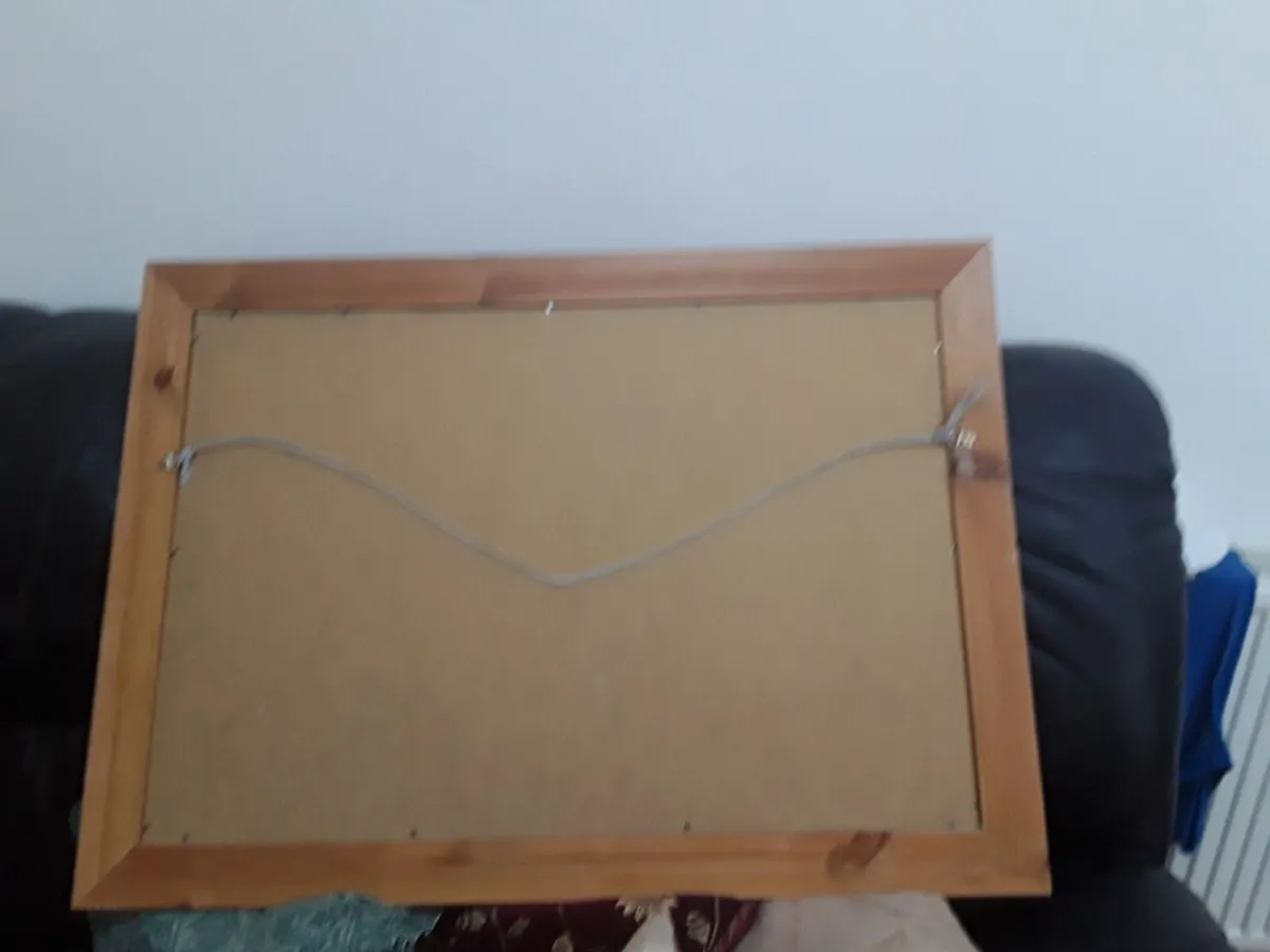 Large beautiful picture in pine frame - Image 2