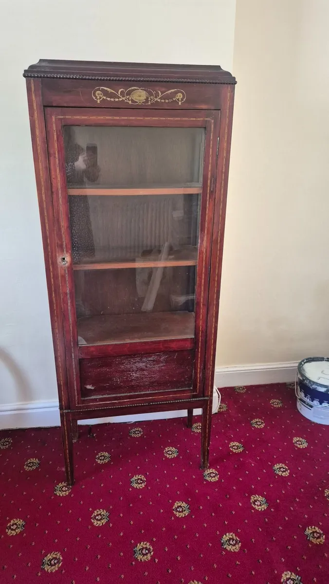 Antique wooden display cabinet