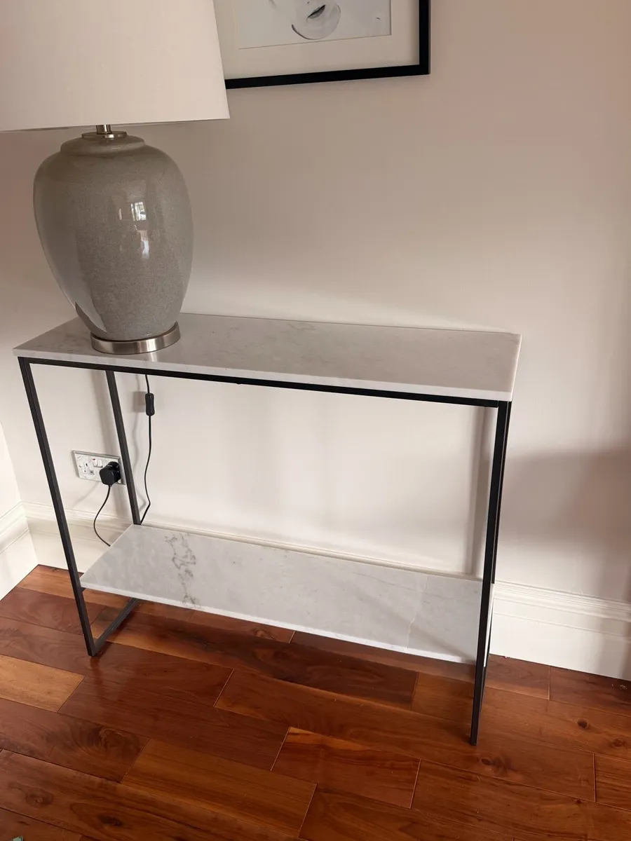 Marble top console table & matching nest of tables - Image 4