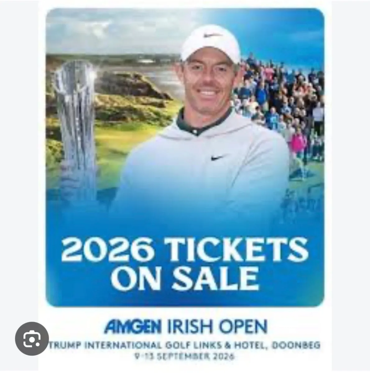 Irish open Friday tickets x 2  €60 for both - Image 1