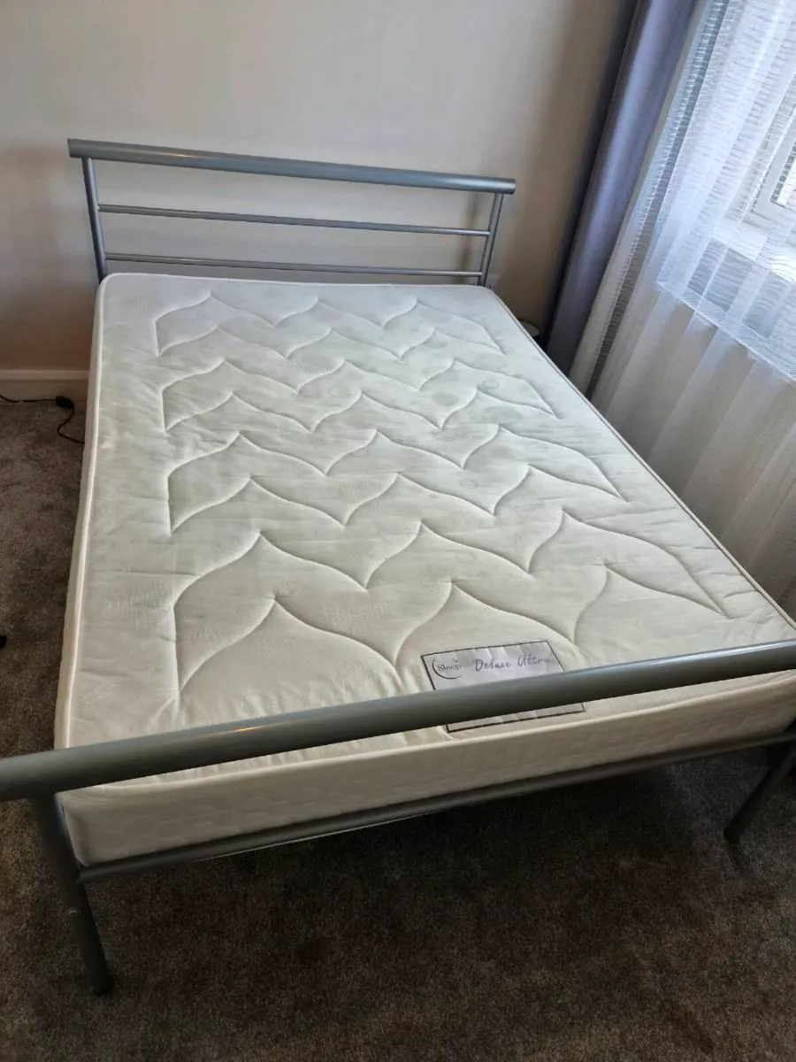 Double bed frame & mattress - Image 1