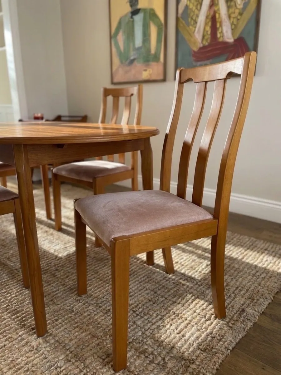 Vintage Mid Century Teak Extending Dining Set - Image 3