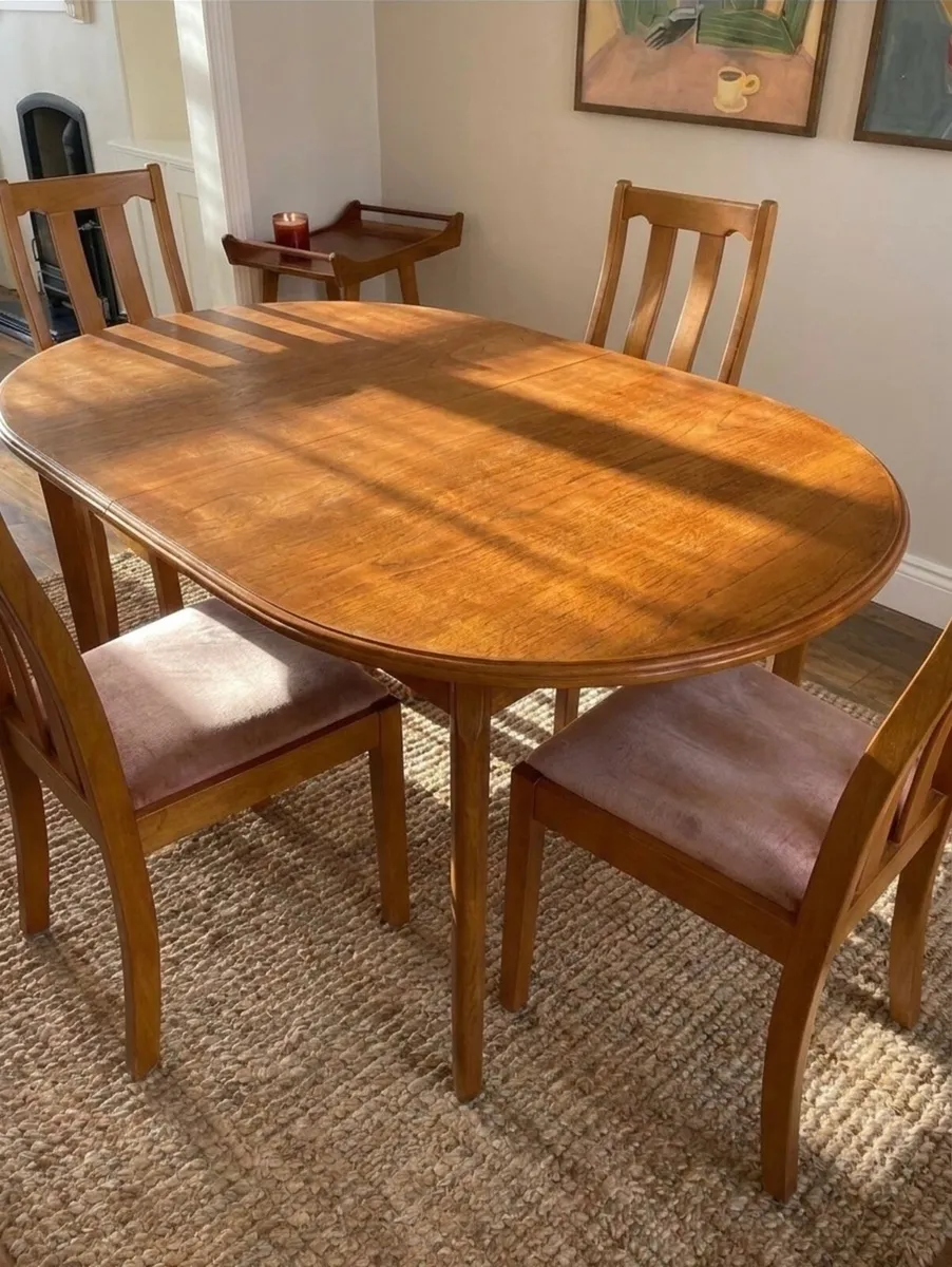 Vintage Mid Century Teak Extending Dining Set - Image 2