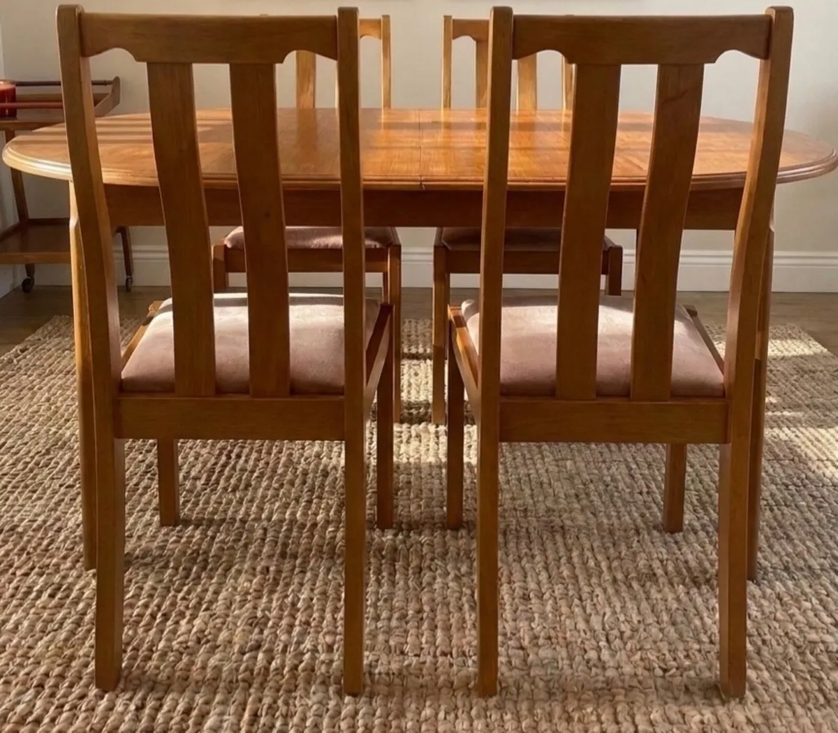 Vintage Mid Century Teak Extending Dining Set - Image 4