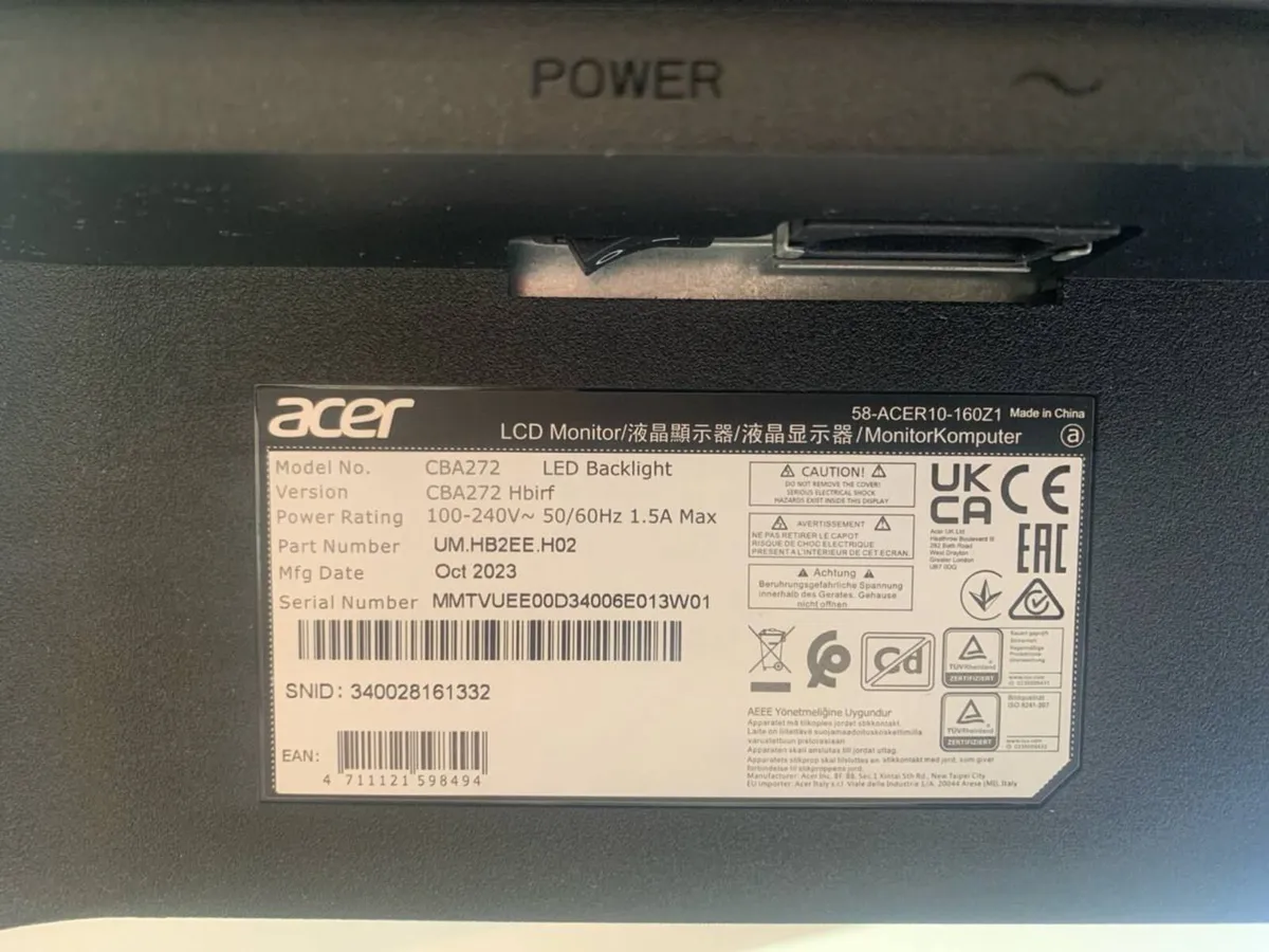 Acer CBA272Hbirf 27" Monitor - Image 4