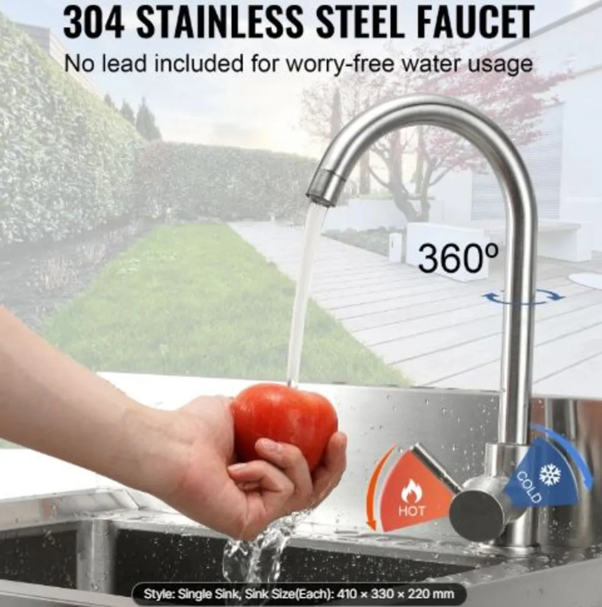 Stainless Steel Utility Sink, 1 Compartment Free - Image 3