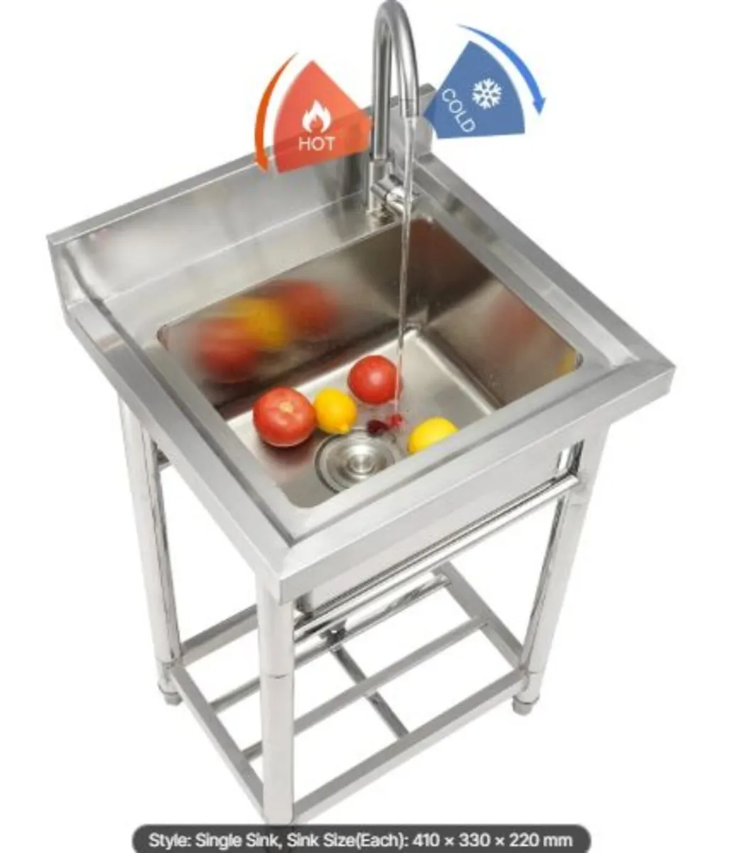 Stainless Steel Utility Sink, 1 Compartment Free - Image 1