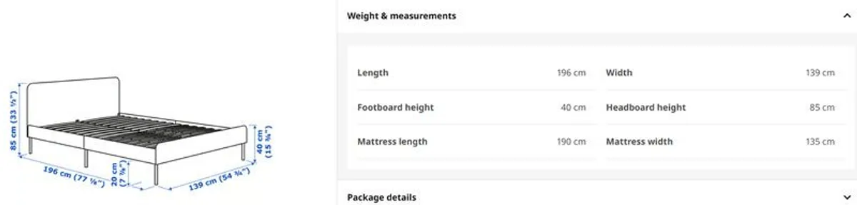 Bed frame and mattress - Image 2