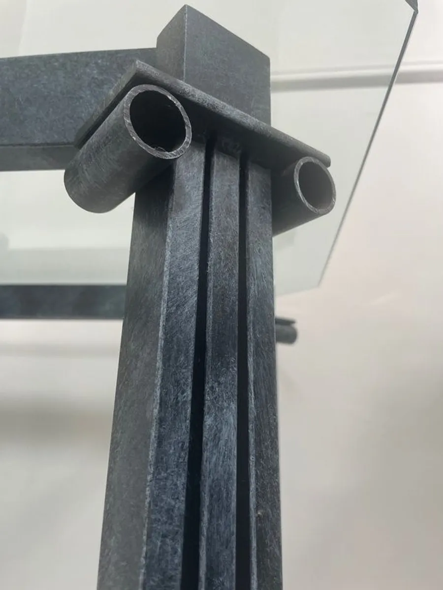 Glass and iron end tables - Image 4