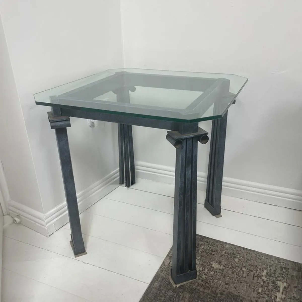 Glass and iron end tables - Image 1