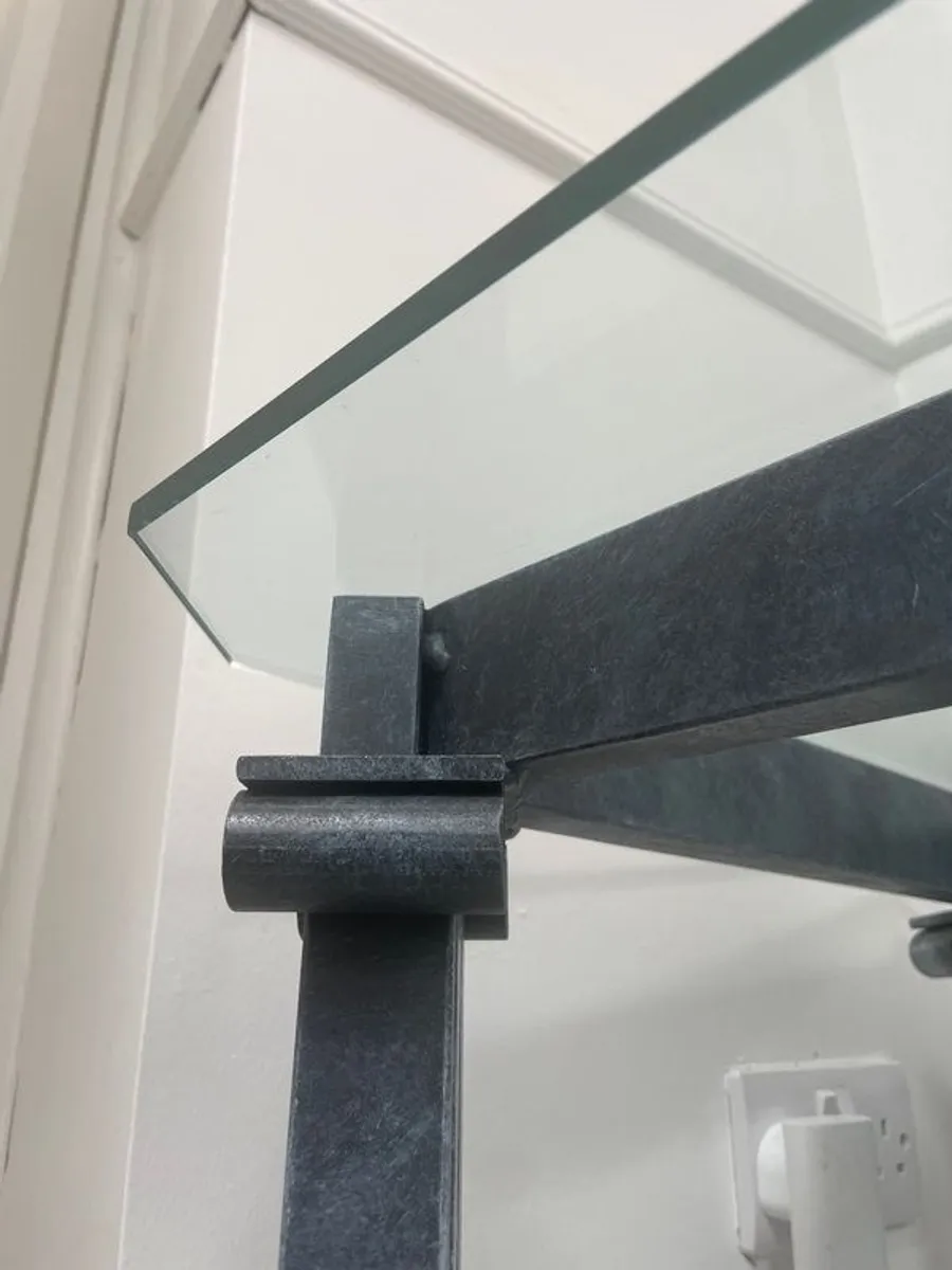 Glass and iron end tables - Image 2