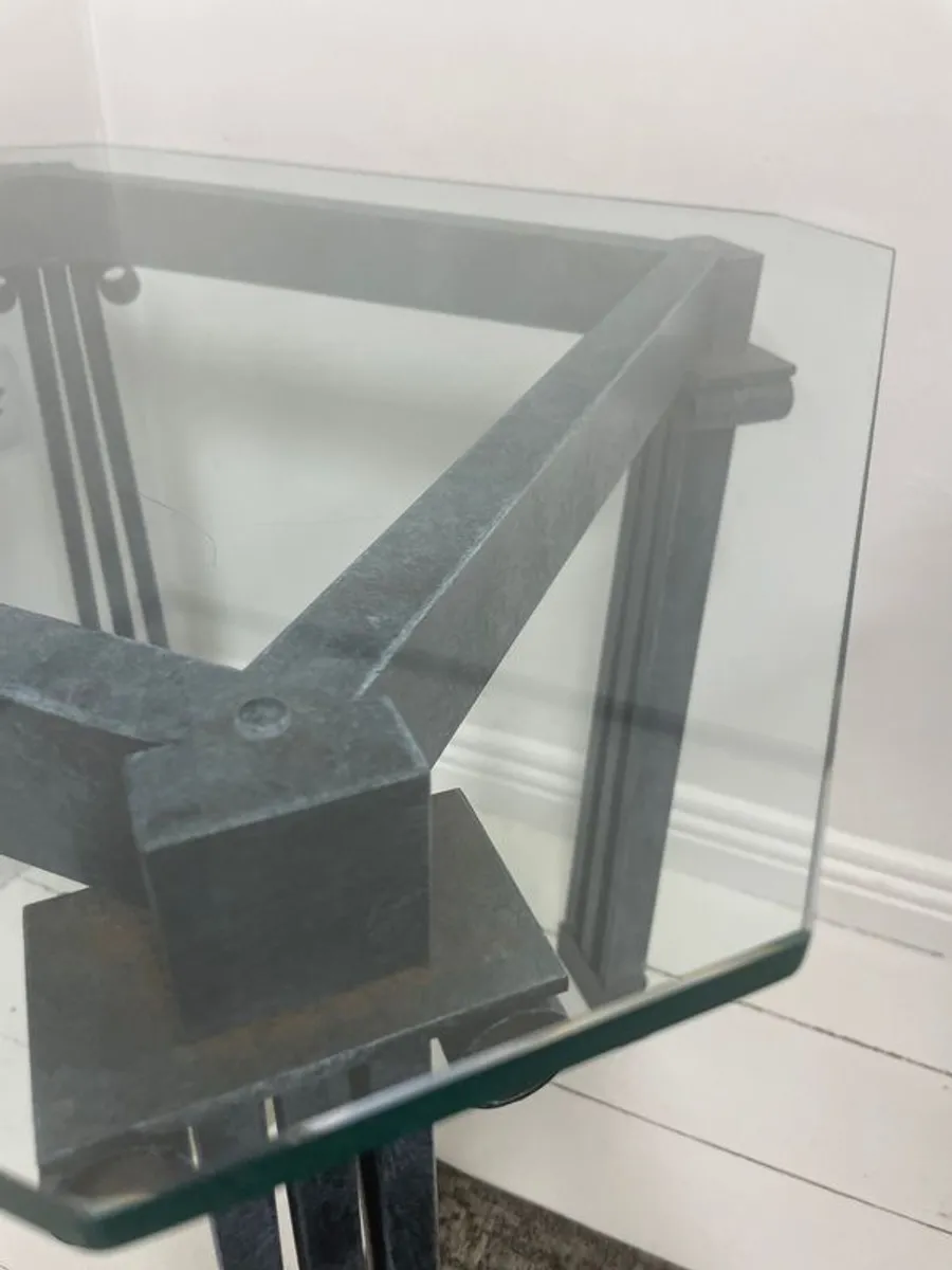 Glass and iron end tables - Image 3