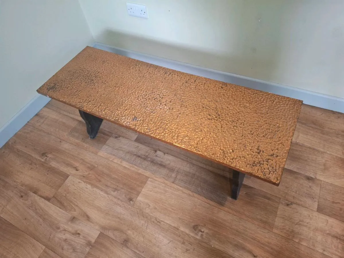 20th Century Copper Spot Hammered Low Coffee Table - Image 2