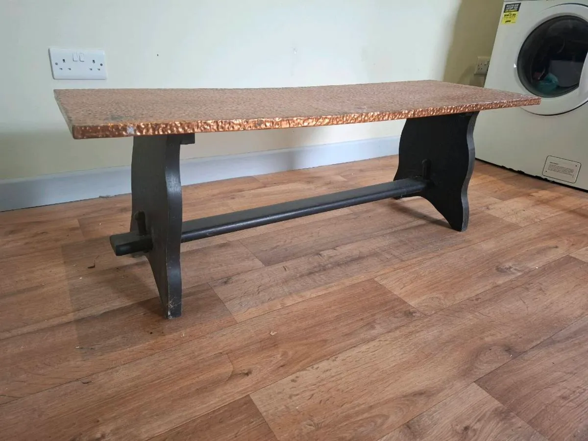 20th Century Copper Spot Hammered Low Coffee Table - Image 3