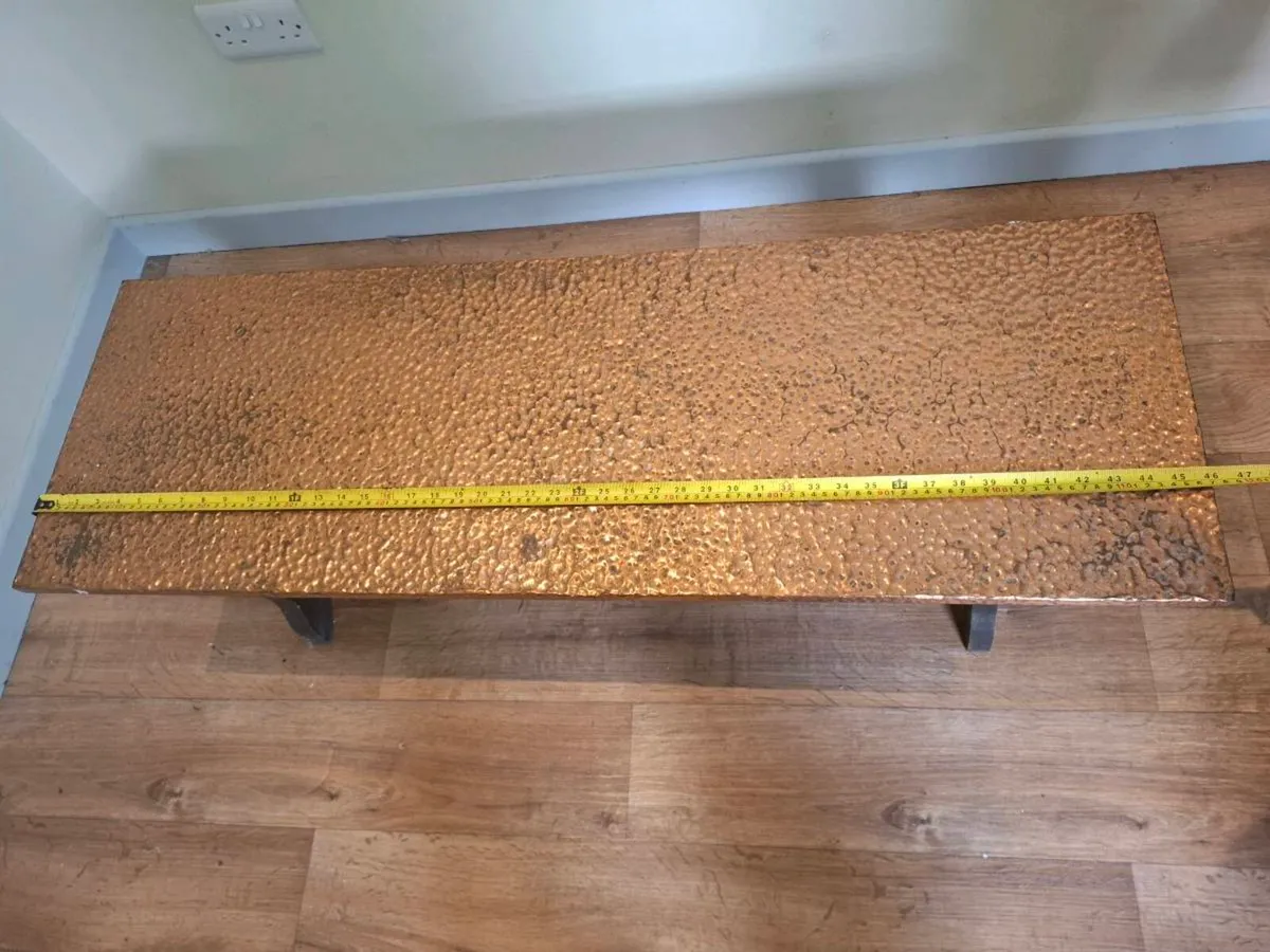 20th Century Copper Spot Hammered Low Coffee Table - Image 4