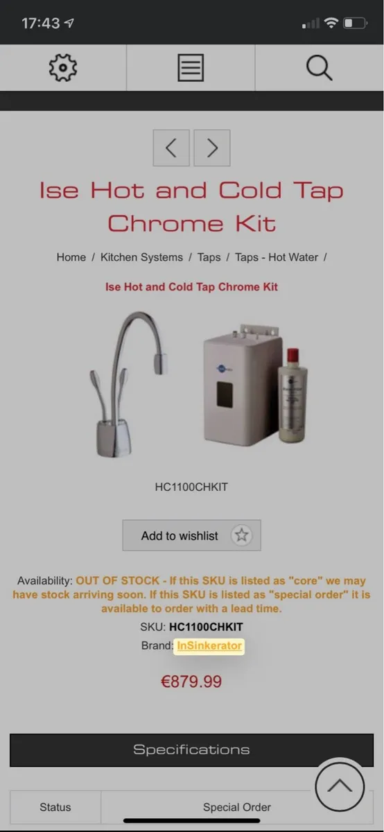Boiling water tap - Image 1