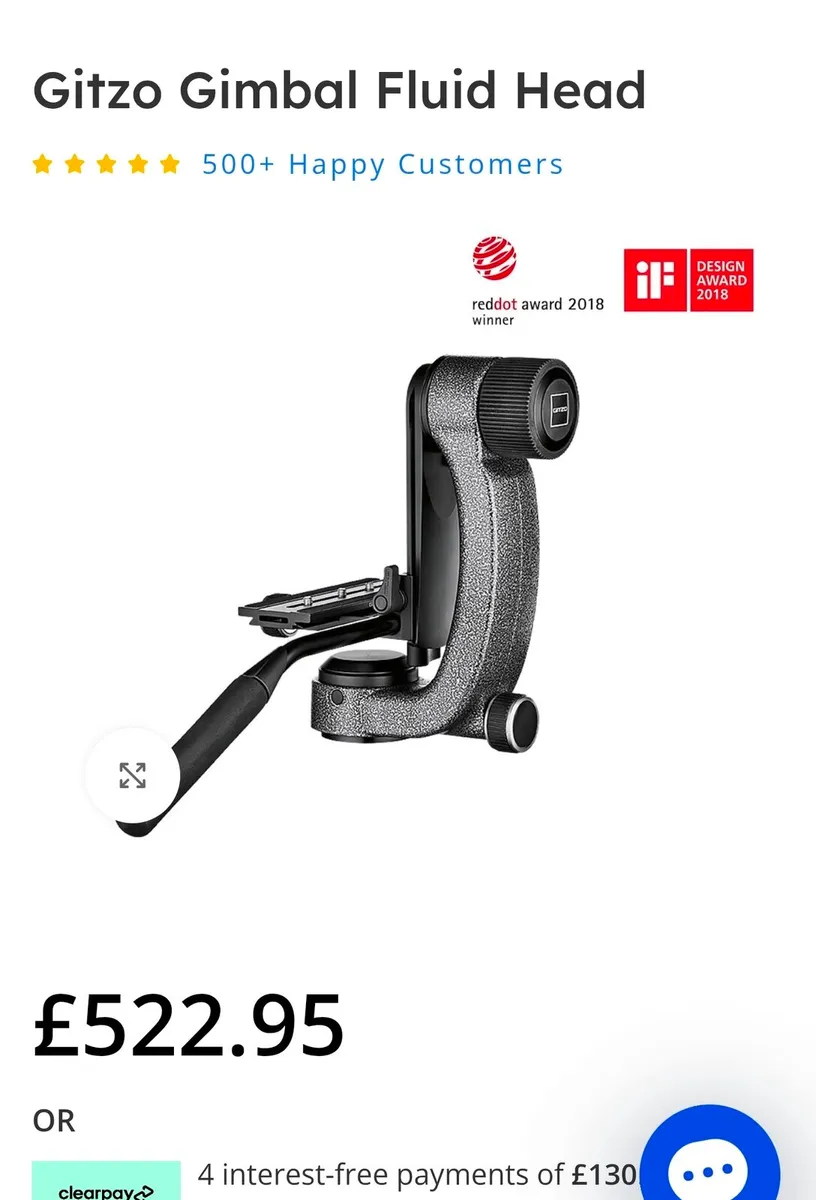 Gitzo gimbal head for tripod