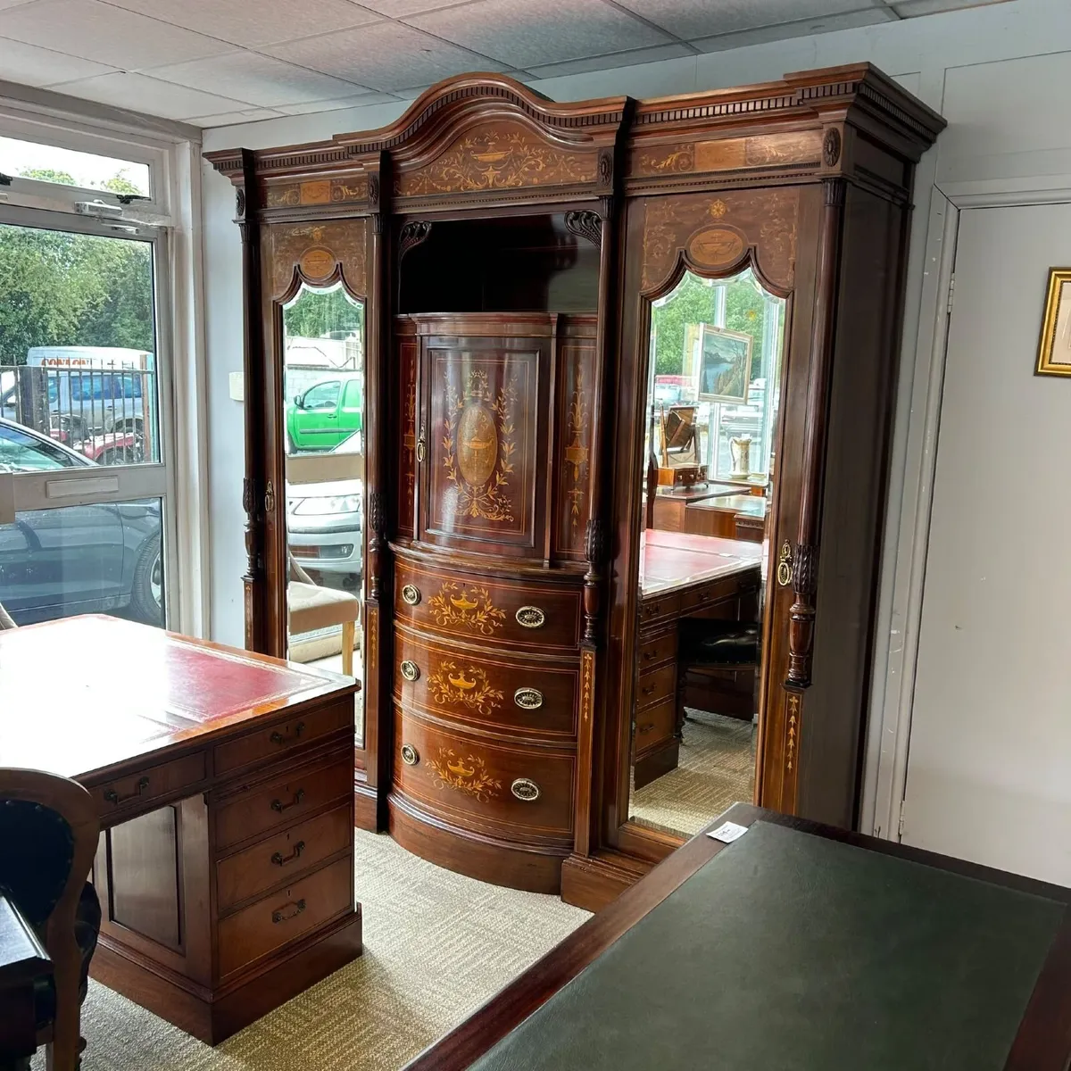 Magnificent Edwardian Sheraton revival wardrobe - Image 1