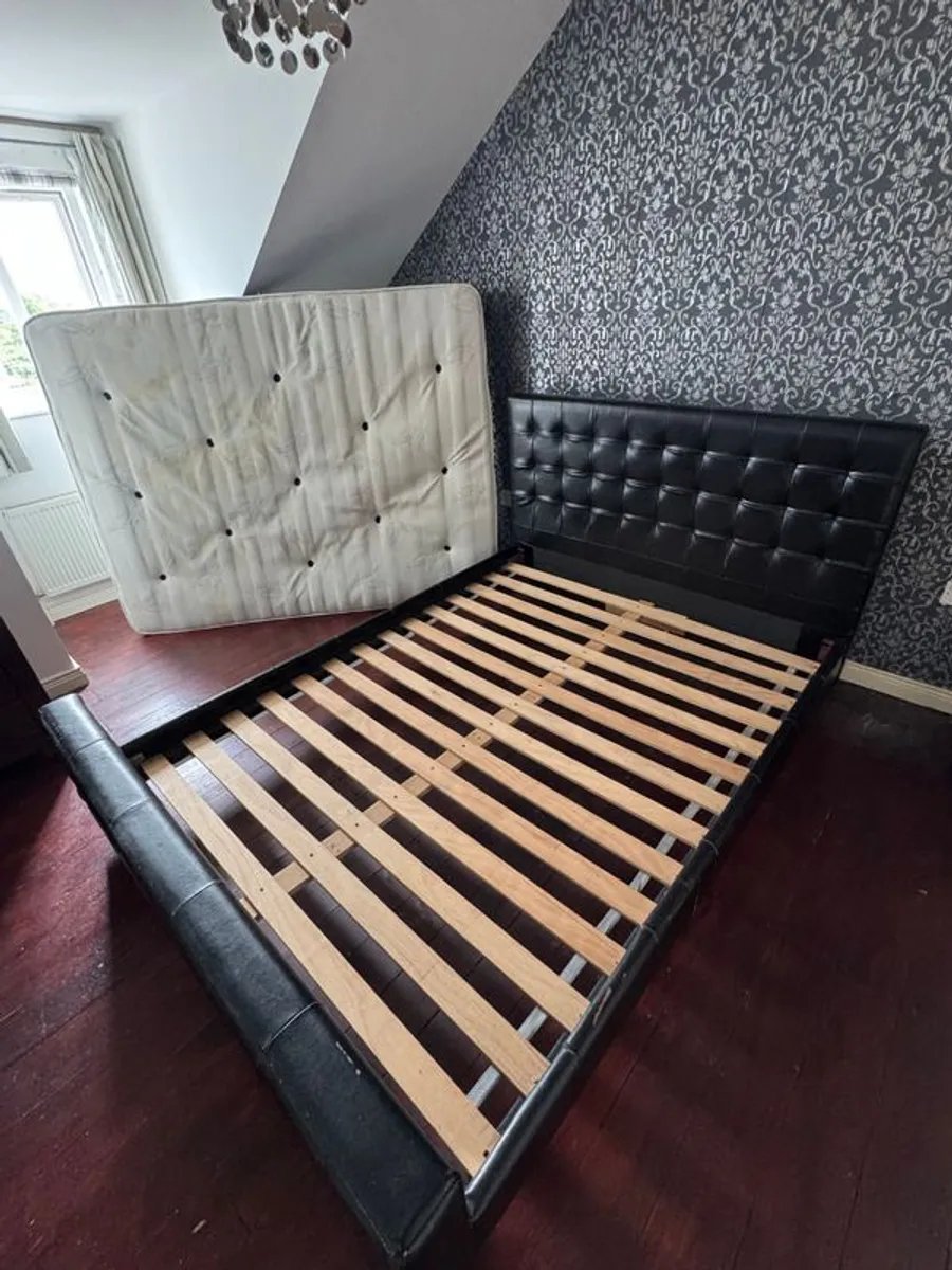 King Size Bed Frame + Mattress,  V Good Condition - Image 2