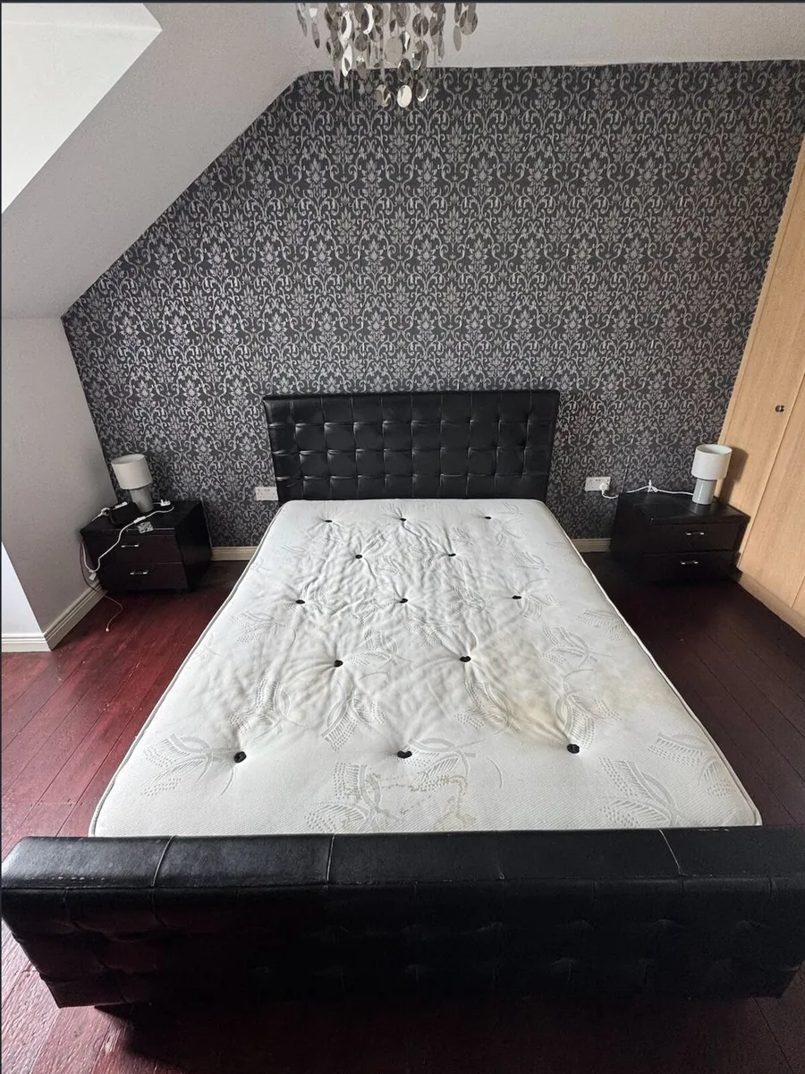 King Size Bed Frame + Mattress,  V Good Condition - Image 4